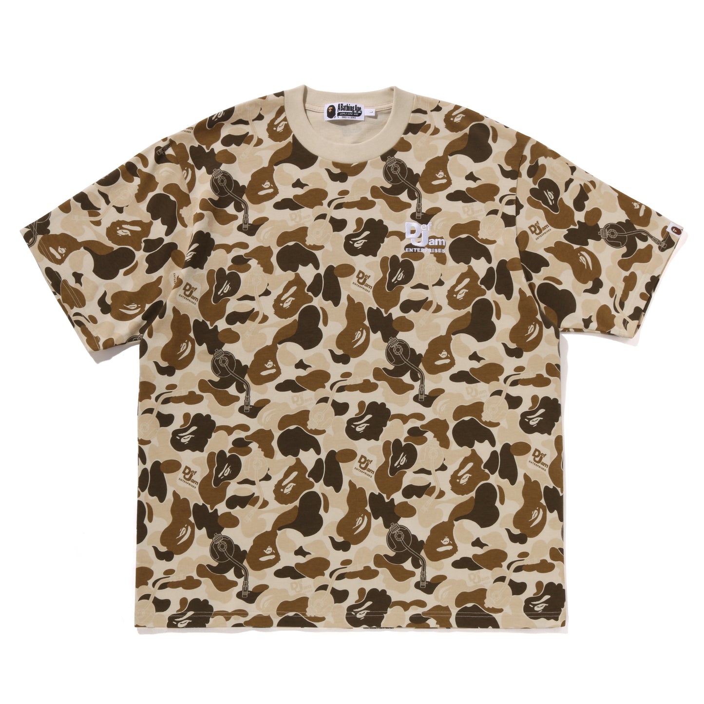 BAPE X DEF JAM ALL OVER CAMO TEE (BEIGE)