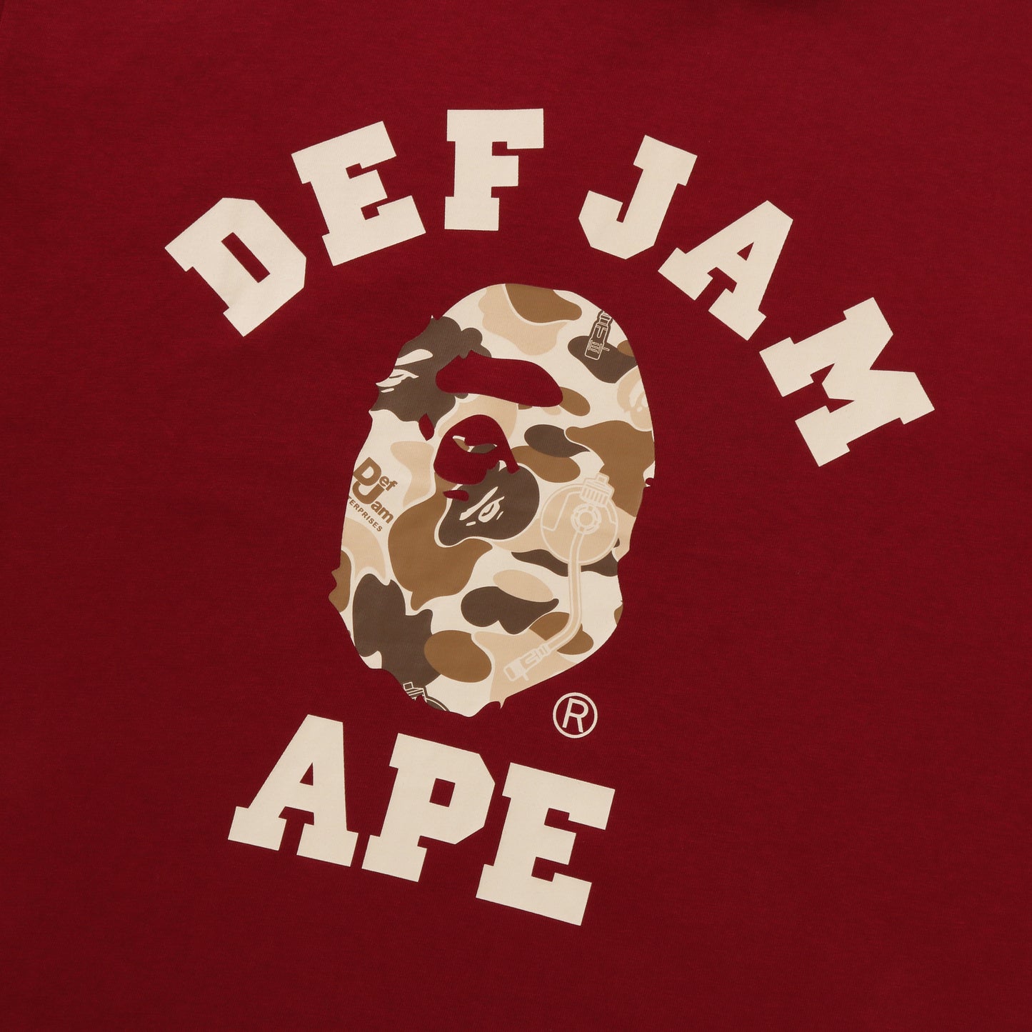 BAPE X DEF JAM APE TEE (MAROON)