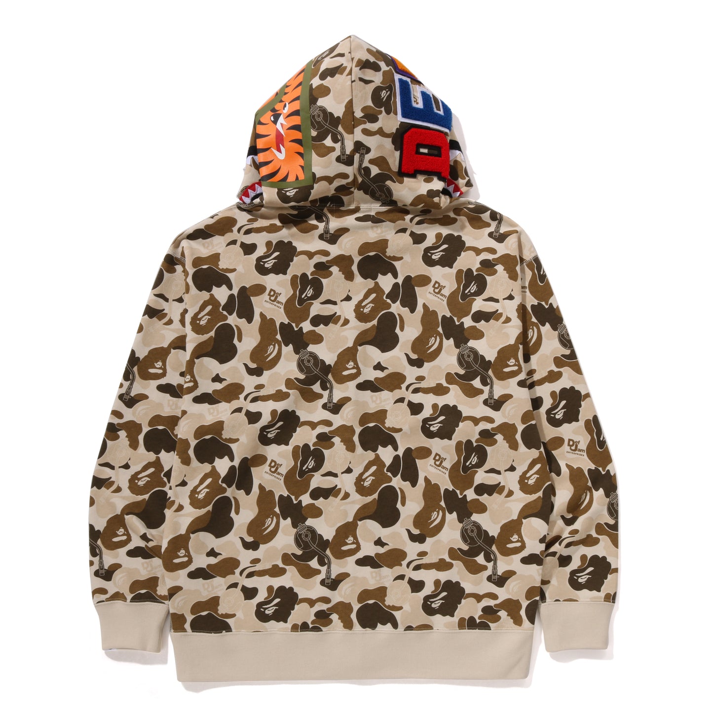 BAPE DEF JAM CAMO SHARK HOODIE (BEIGE)