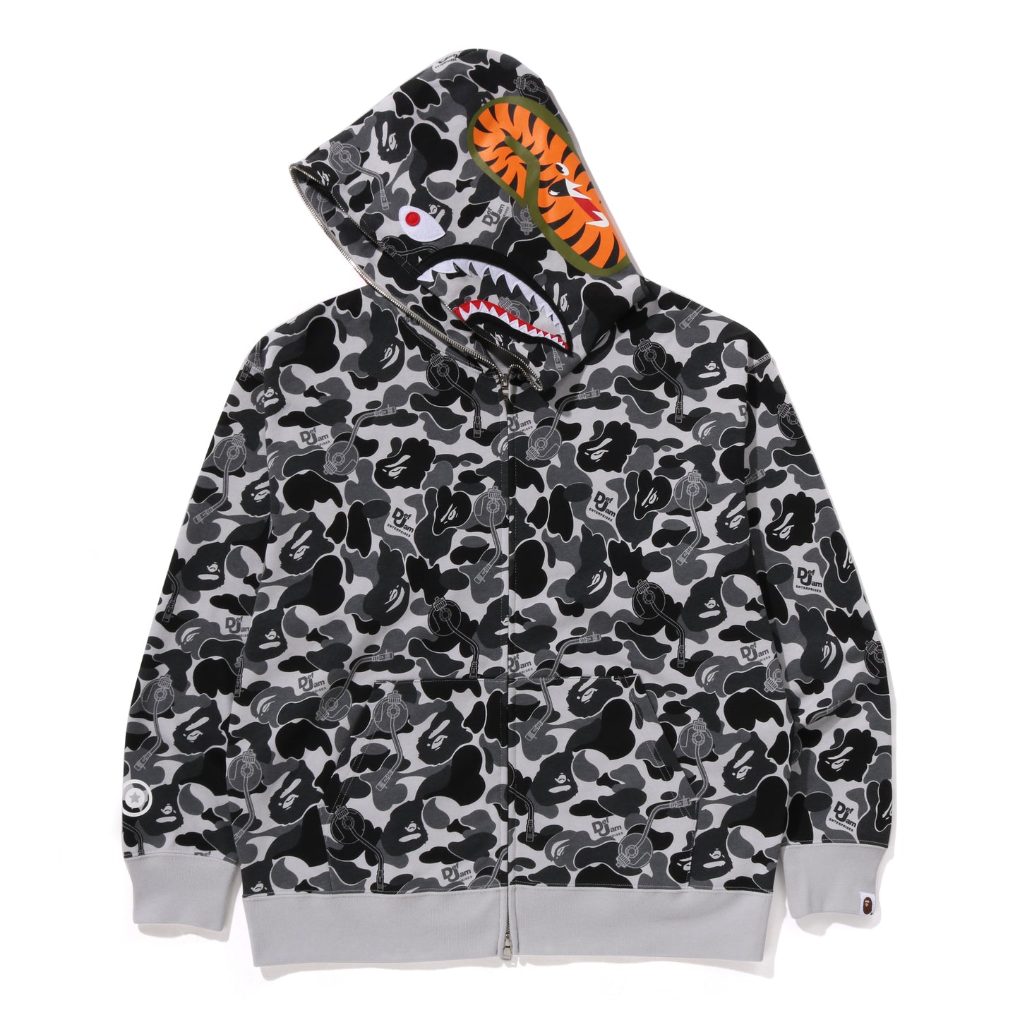 BAPE DEF JAM CAMO SHARK HOODIE (BLACK)