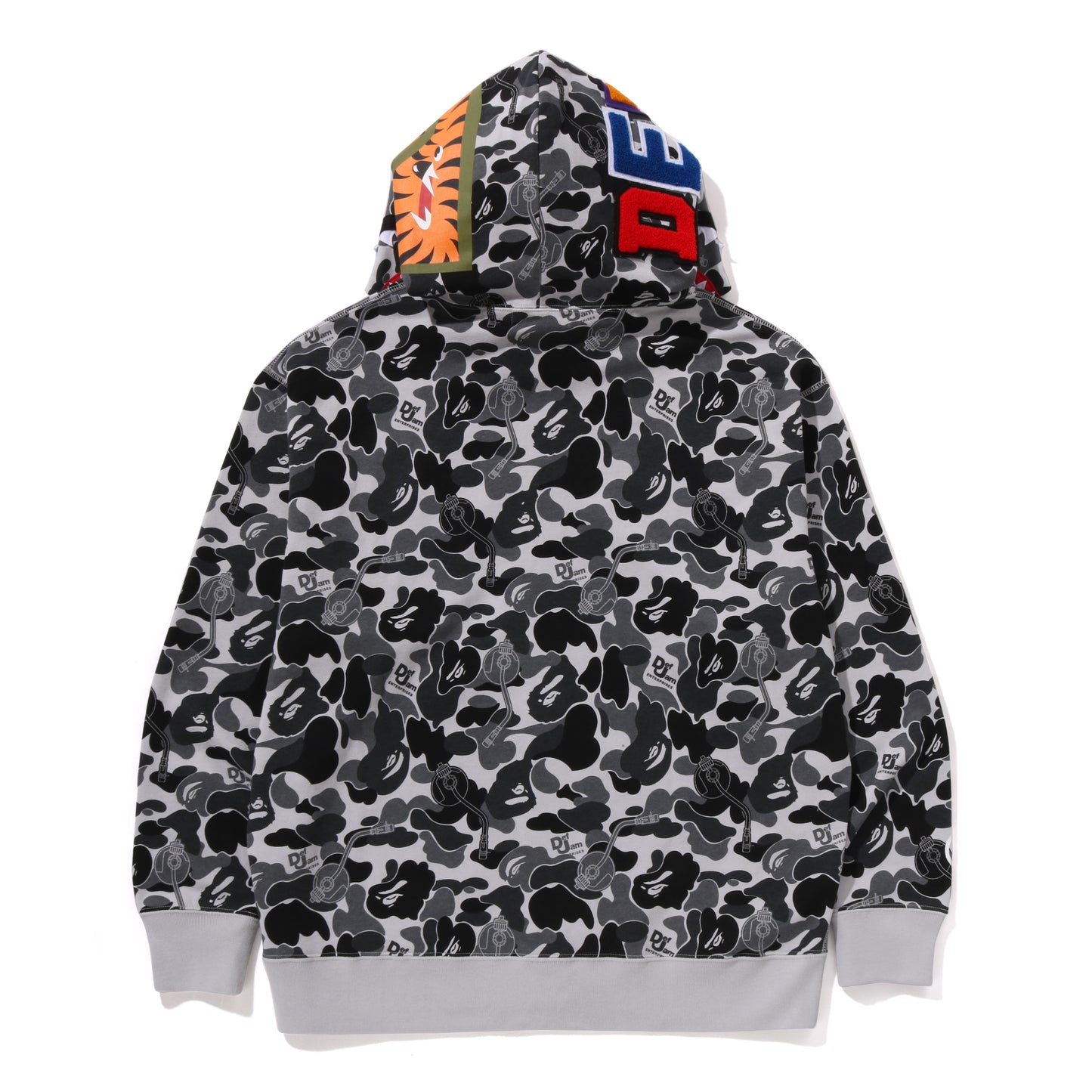 BAPE DEF JAM CAMO SHARK HOODIE (BLACK)