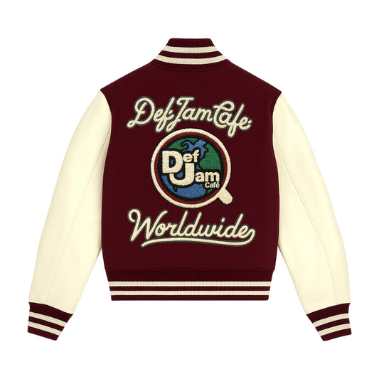 DJC200 BURGUNDY VARSITY JACKEY