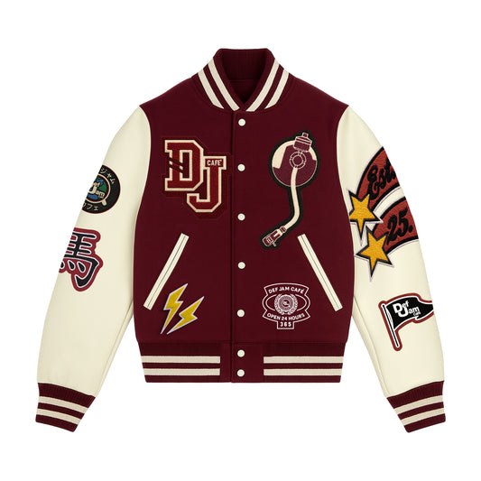 DJC200 BURGUNDY VARSITY JACKEY